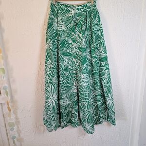 Tabitha Green and White A-Line Skirt